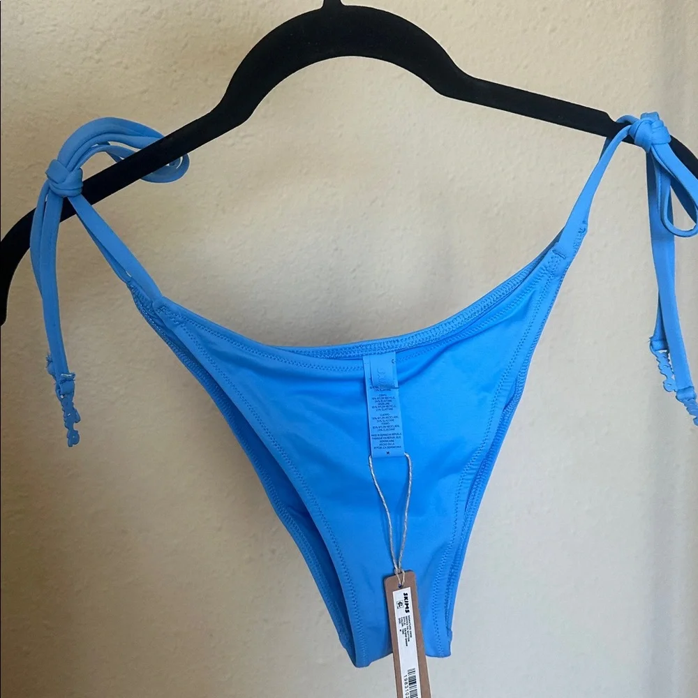 NWT SKIMS tide blue dipped tie bikini bottom Blue Bikini Bottom Side Ties sz XL
